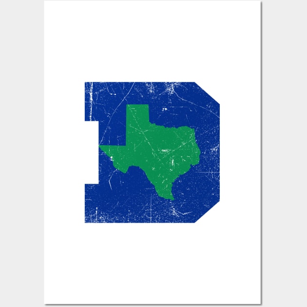 Dallas Texas D, Basketball - White Wall Art by KFig21